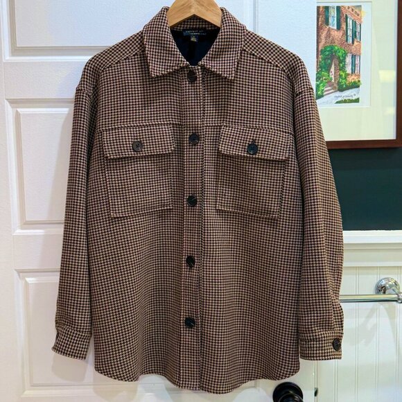 Current Air Tops - Current Air Houndstooth Shacket